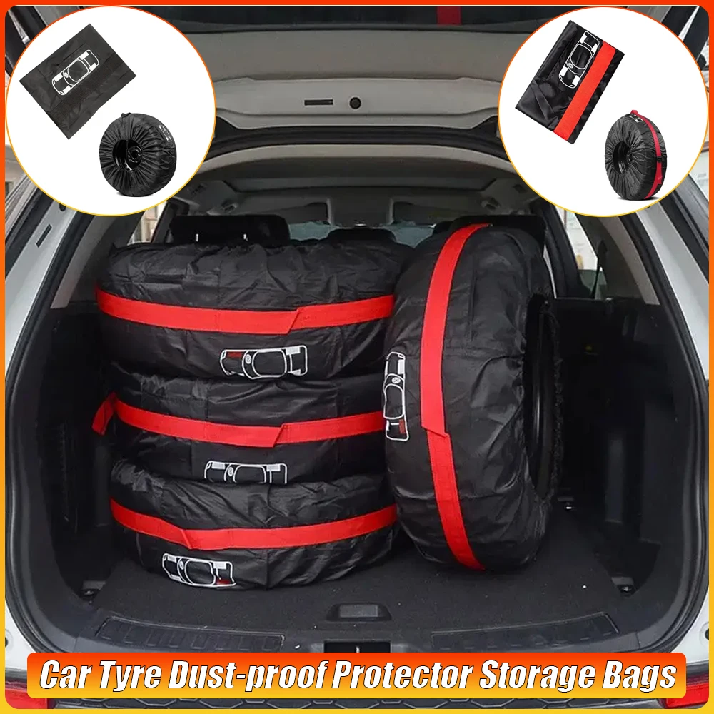

1Pcs Spare Tire Cover Case Polyester Car Tyre Storage Bags Automobile Tyre Accessories Auto Wheel Dust-proof Protector 2024