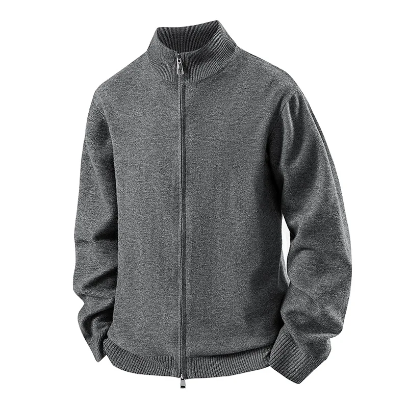 

Knitted Cardigan Comfortable Lazy Versatile Autumn Winter Outerwear New Style Elegant Men'S Hooded Basic Trendy Stand Collar