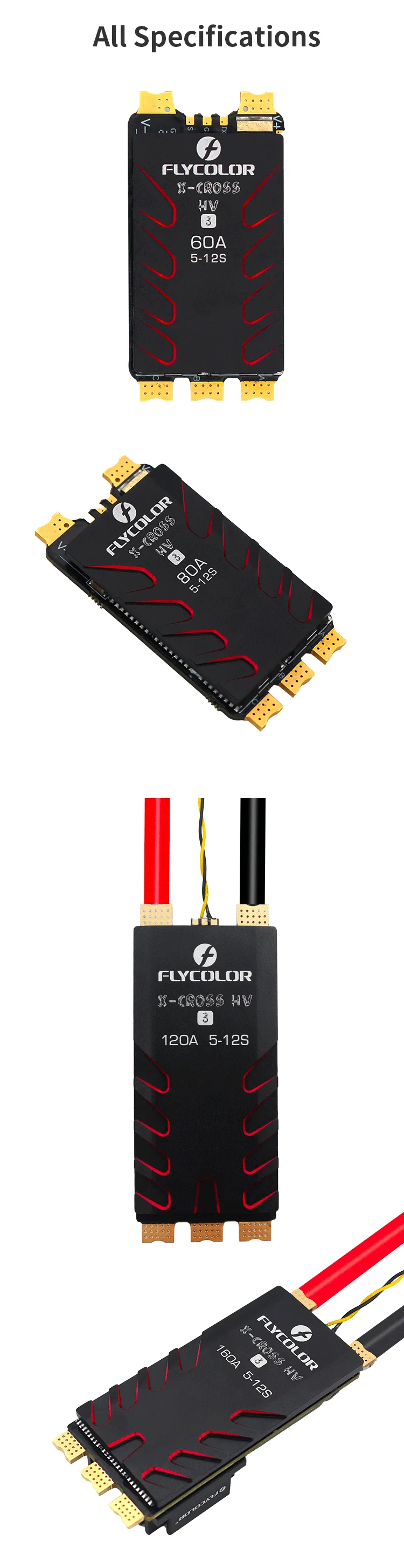 FLYCOLOR X-cross HV3 ESC, Drehzahlregler für Motorsteuerung, BL-32, 5-12S, 60A, 80A, 120A, 160A – Detail 7