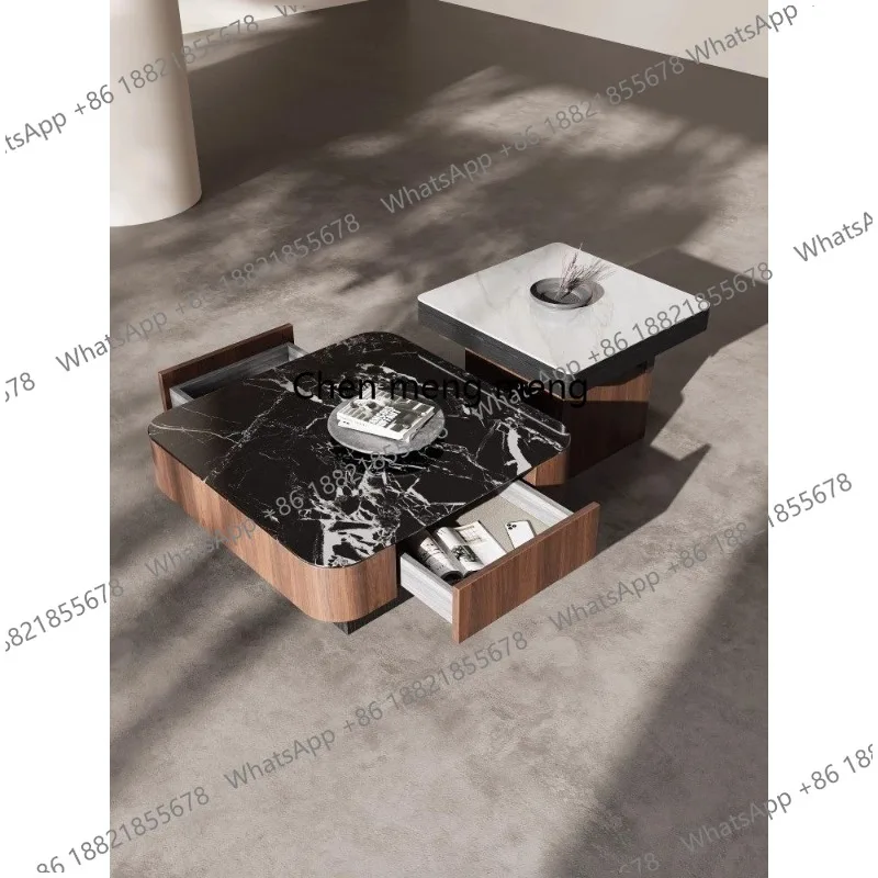 

Retro coffee table high-end sense of ancient Italian microcrystalline stone luxury stone coffee table small apartment