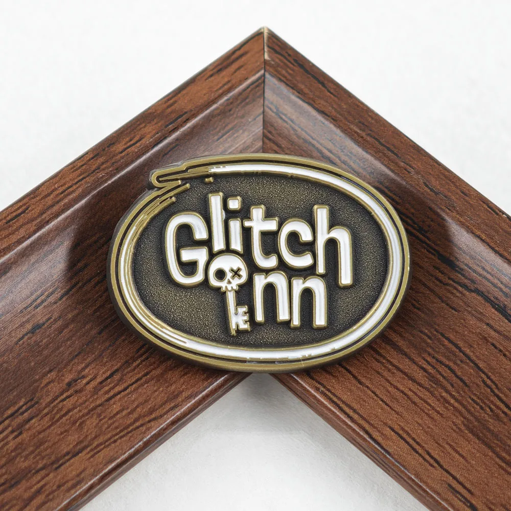 Glitch-Inn Brosche Glitch-Productions Logo Metall-Abzeichen Totenkopf-Schlüsselanhänger Emaille-Pin Unabhängiges Anime-Fan-Geschenk Cartoon-Accessoires – Detail 11