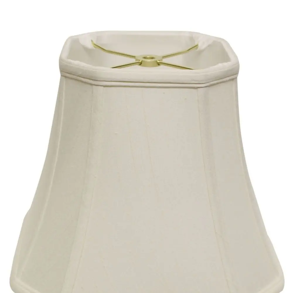 قطع عاكس الضوء على شكل جرس مربع من الزاوية مع غسالة معدنية قوية، غطاء خفيف من القماش الطبيعي الأبيض لمصابيح الطاولة