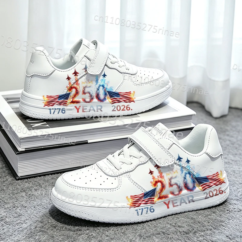 American Independence Day Patriotic Parent Child Shoes Design Summer Breathable 250 Year Print Sports Shoes for Woman Boys Girls