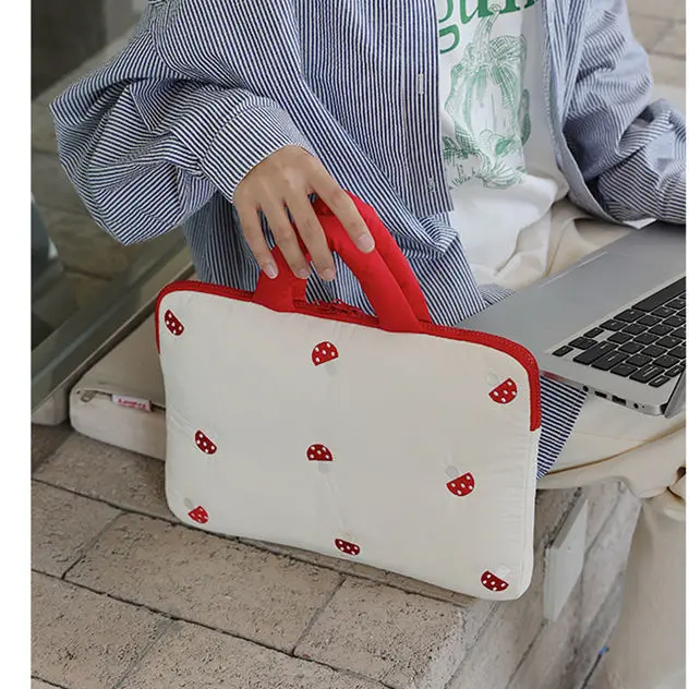 Cute Mushroom Pattern Laptop Bag for Ipad Air4 5 10.9 9th 10.2 Pro 10.5 11 12.9inch Tablet Case Xiaomi MiPad 5 Samsung Tab Pouch