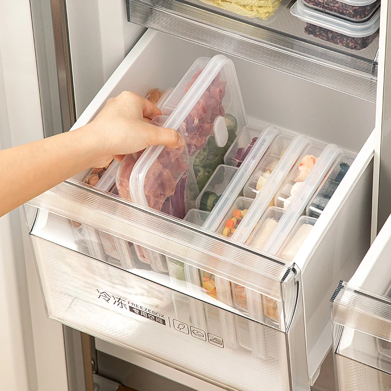 Geteilte Gemüsebox mit Deckel, 6-Fach Snackbox-Behälter, Transparente Kunststoff-Lebensmittelaufbewahrung & Servierbox für Obst, Snacks, Mahlzeitenvorbereitung