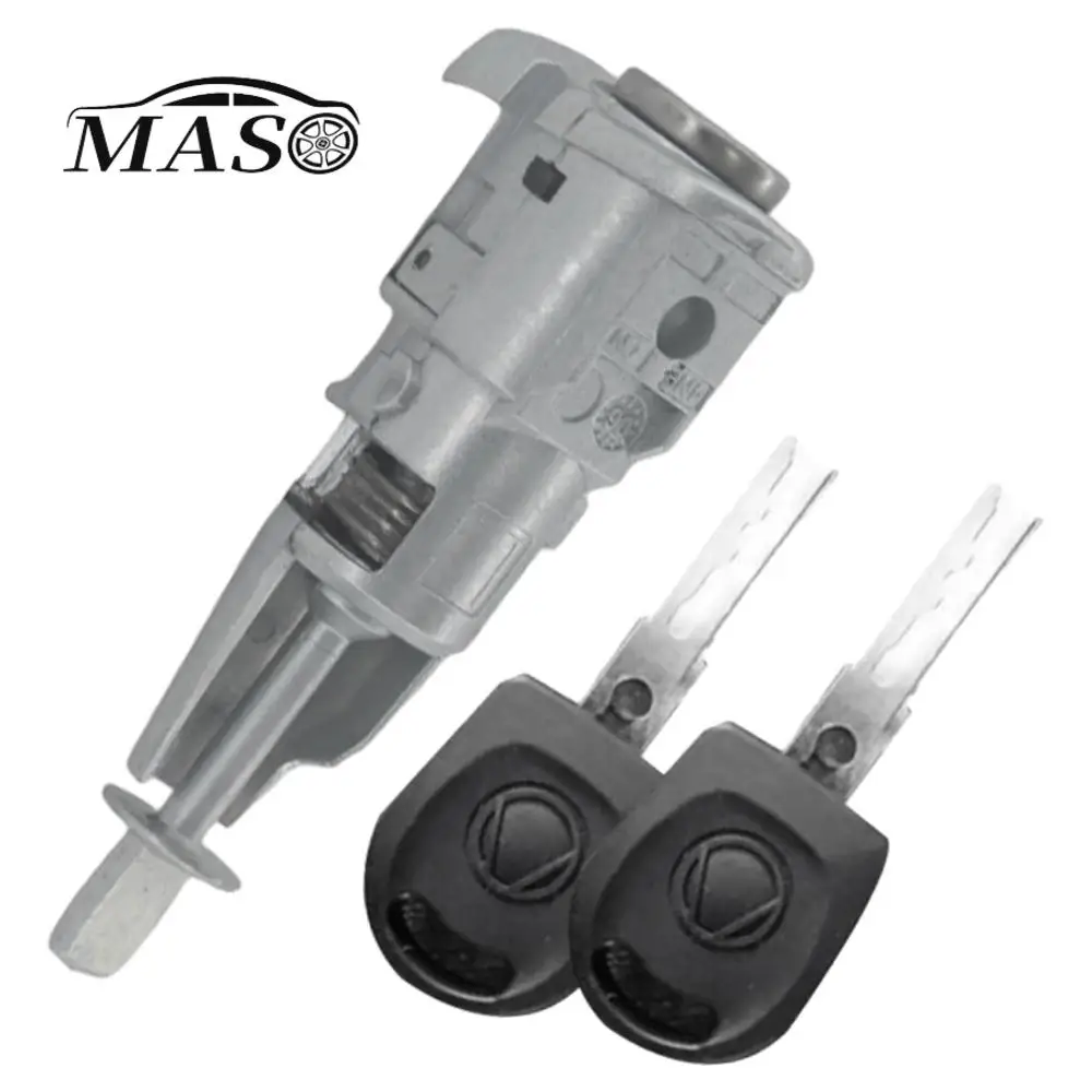 برميل اسطوانة قفل الباب الأمامي الأيسر مع مفتاحين لسكودا اوكتافيا II 1Z3 كومبي 1Z5 2004-2013 1Z0837167 6Y0898167E