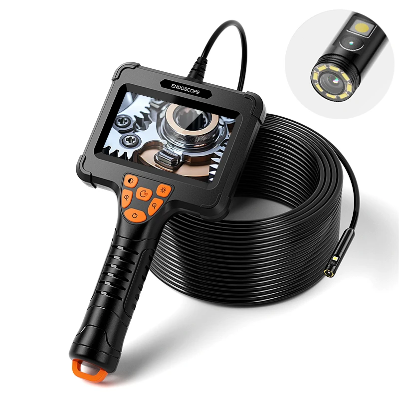 

1-30m Hand-held Borescope Camera 8mm 1080P HD 4.3'' Screen Industrial Endoscope IP67 Inspection Camera for Pipeline Car Engine
