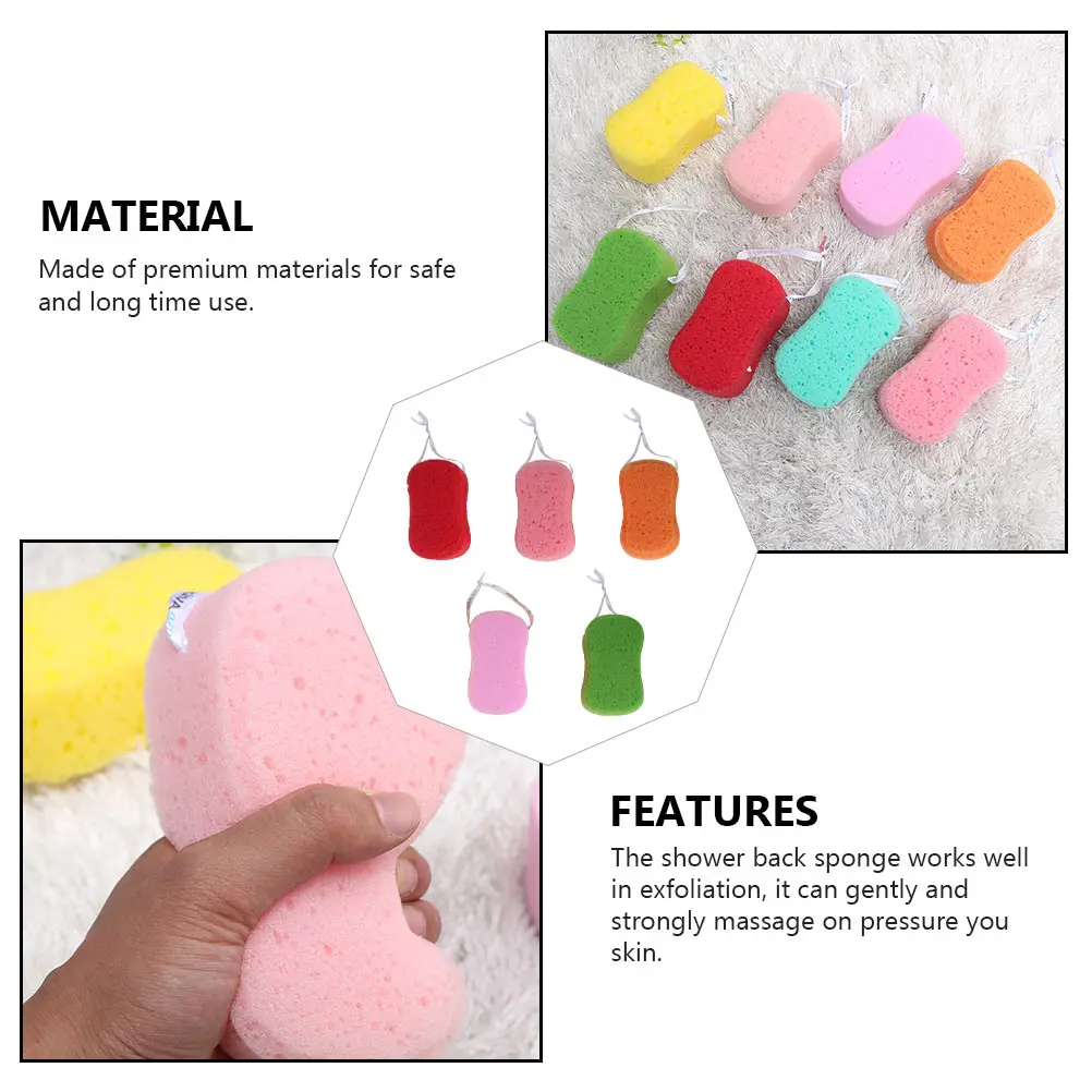 

5pcs Bath Sponge Shower Scrub Body Cleaning Sponge Back Scrubber Algae Skin Care Sponges Premium Foam Exfoliation Massager