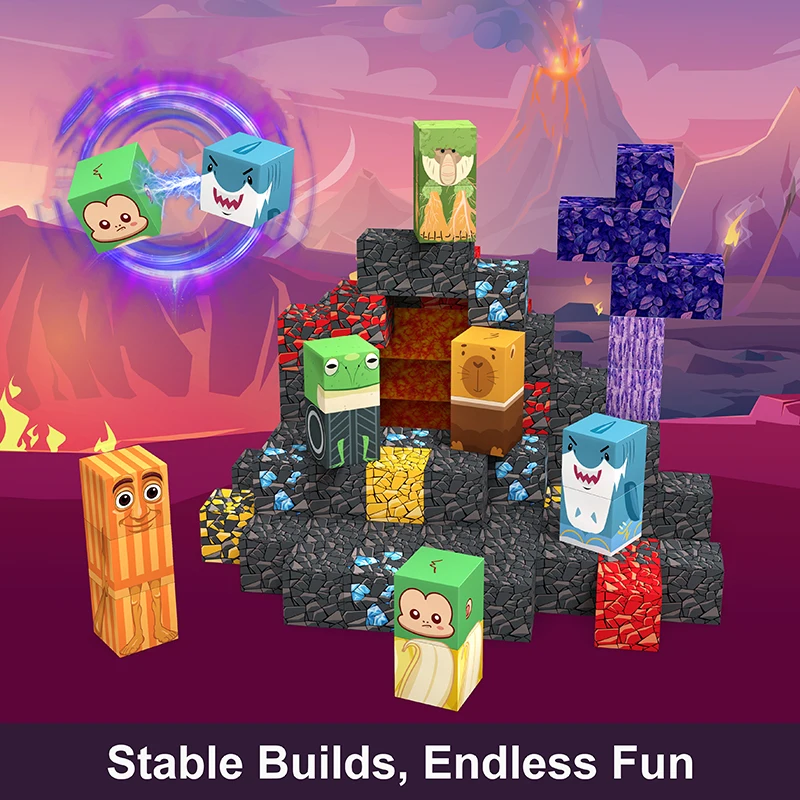 مجموعة مكعبات بناء البلاط المغناطيسي 100 قطعة، ألعاب جذعية للأطفال 3+، مجموعات بناء موضوع الدماغ الإيطالي ثلاثي الأبعاد، هدايا للأولاد والبنات #5