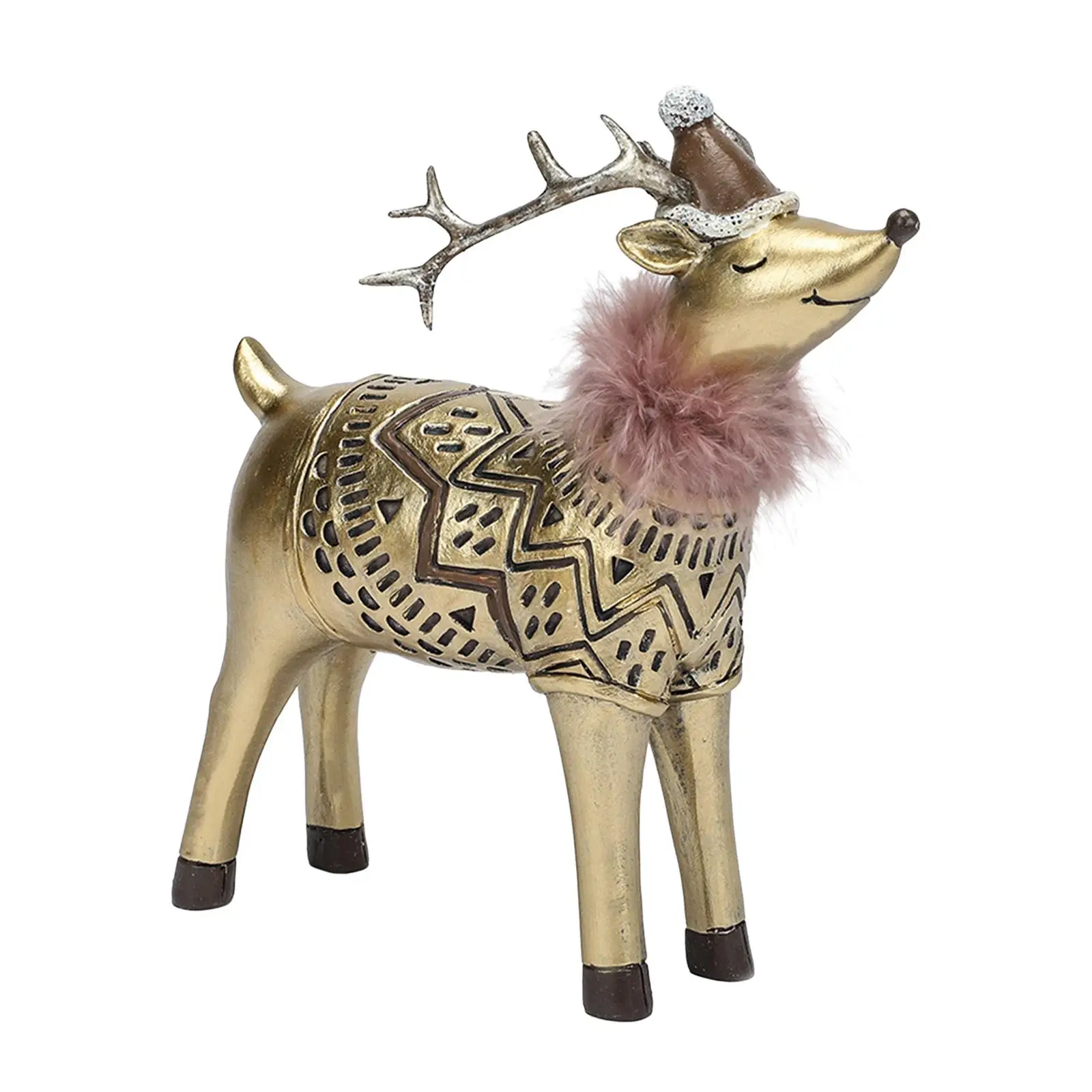 Deer Sculpture Home Decor, Christmas Ornament, Desk Decoration, Decorative Deer Figurine for Holiday ,Birthday