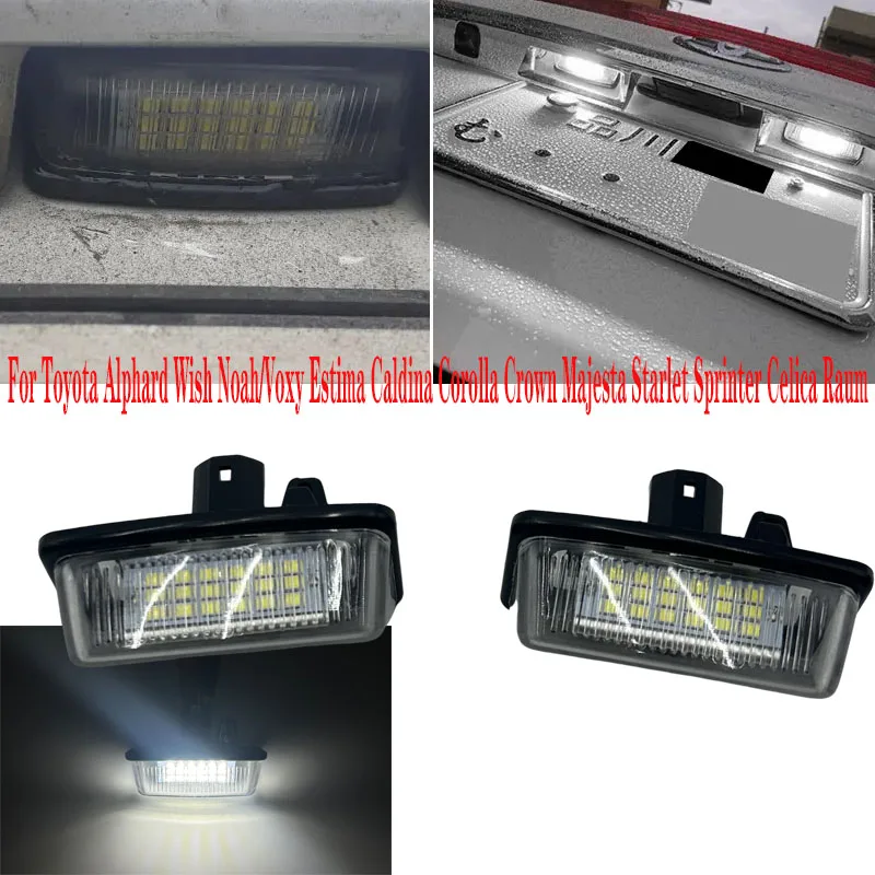 

2 шт. светодиодный светильник номерного знака для Toyota Corolla Crown S180 Noah Voxy Starlet EP91 Previa ACR50 GSR50 12 В белая лампа номерного знака автомобиля