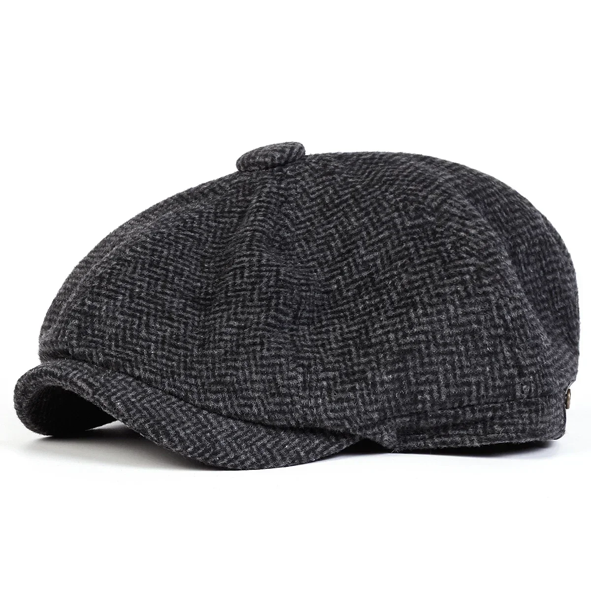Unisex Casual Newsboy Hat Autumn and Winter Diamond Check Retro Beret Hat Casual Hats Octagonal Cap Hip Hop Berets