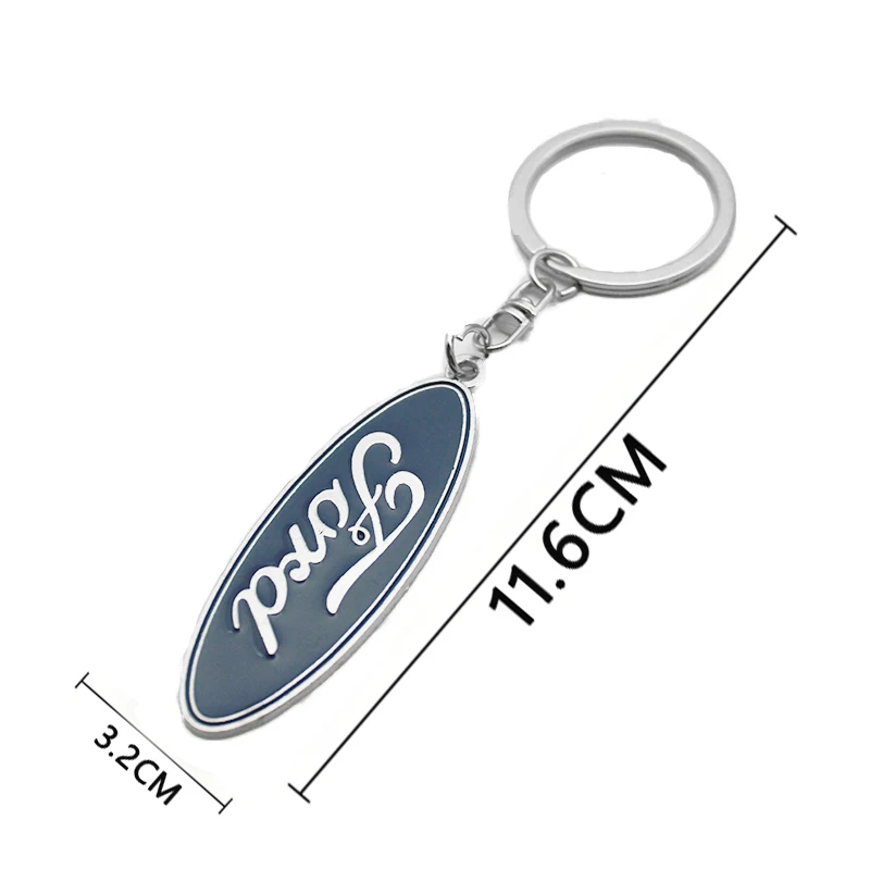 1Pcs 3D Metal Car Key Ring For Ford Fiesta Ranger Mondeo Fusion Escape Kuga Edge Mustang Emblem Keychain Auto Badge Accessories - view 2