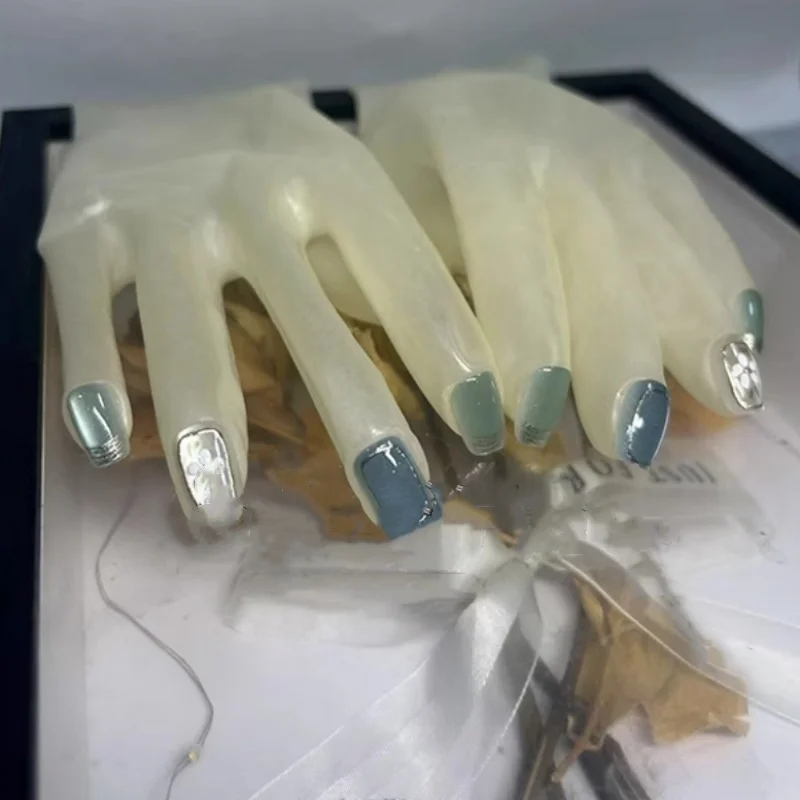 1 pairs Ultra Thin Transparent Latex Anime Cosplay Gloves Nail Patches Fetish Party Outfit Long Gloves Costume For Men and Women