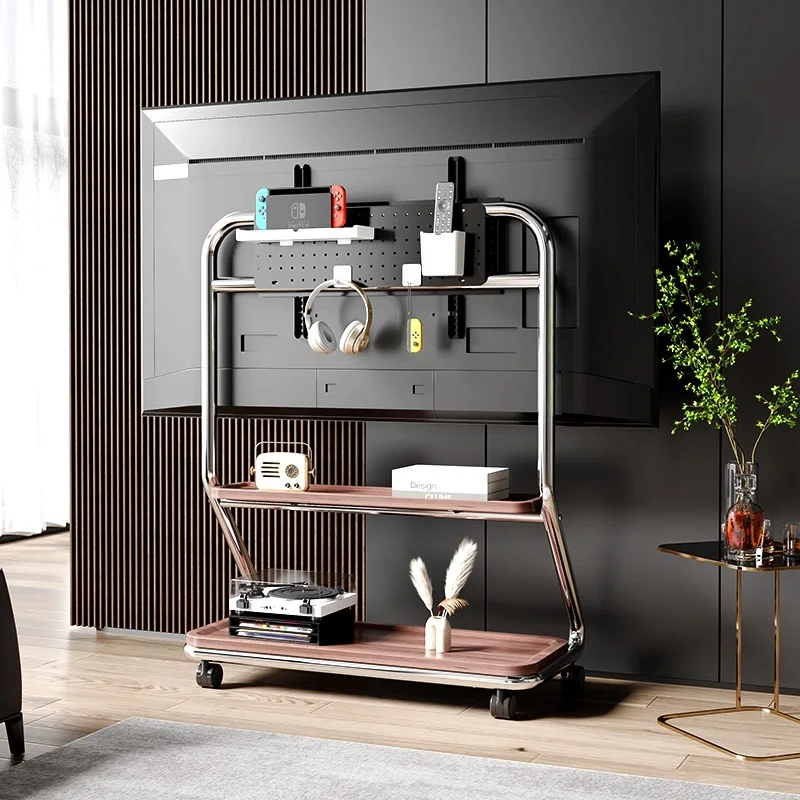 Modern Fashion Design Rolling TV Cart Load Capacity 50kg Movable TV Floor Stand for 32-65 Inch Screen Home Office Display Pro