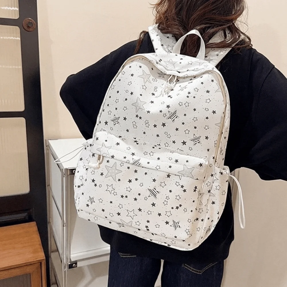 Laptop Bag Starry Sky Star Backpack Print Large Capacity Nylon Backpack Shoulder Bag Lightweight Students School Bag Gift