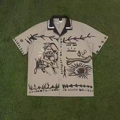 Utopia Shorts American Wash Made Old Graffiti Alphabet Print Loose Cactus Jack Denim Shorts for Men Women - AliExpress 200000343