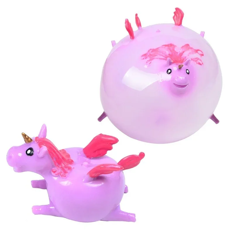 Kid Funnny Blowing Animals Inflate Unicorn Squishy Vent Balls Antistress Hand Balloon Party Sports Games Fidget Toy for Children