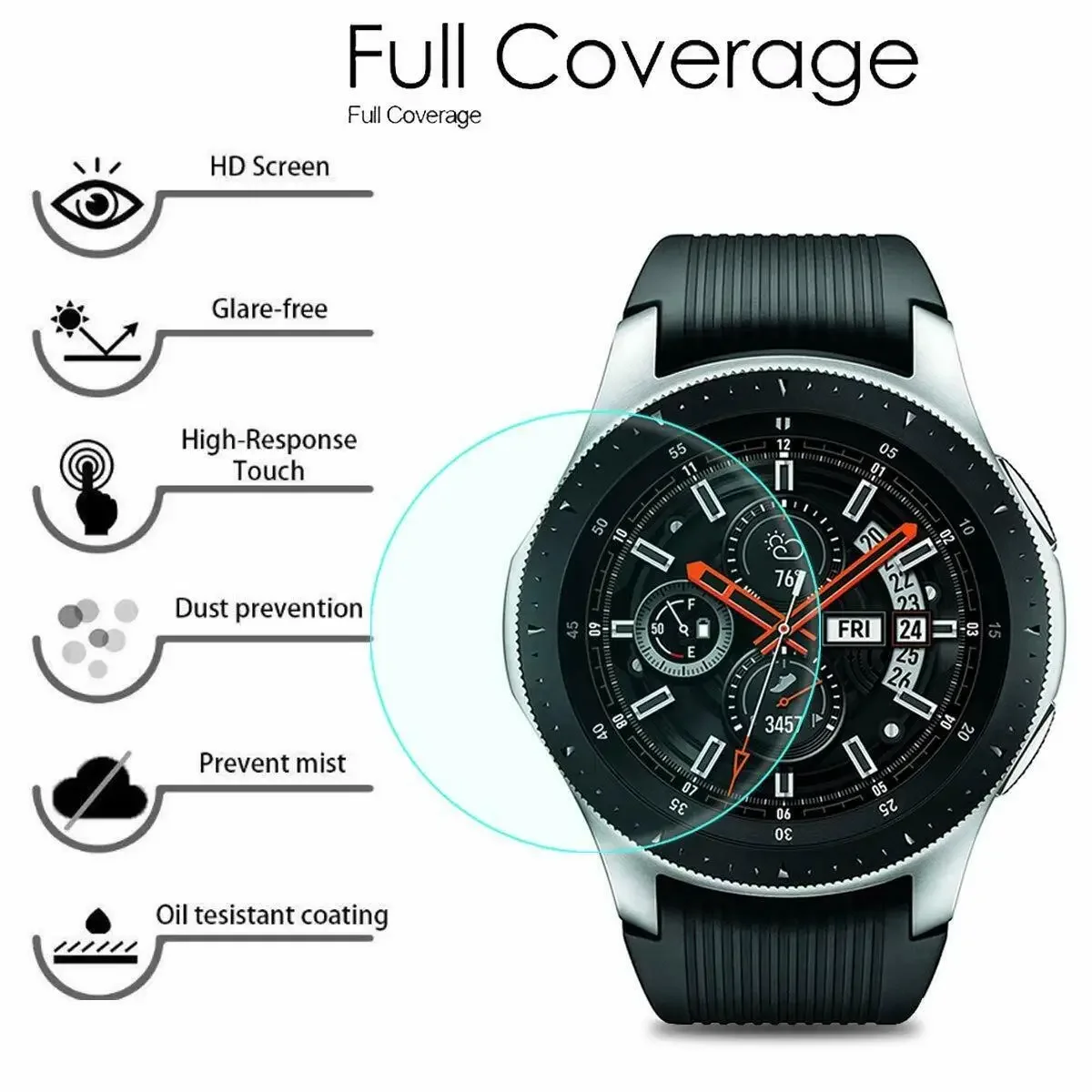 HD Tempered Glass for Samsung Galaxy Watch 5 4 3 42mm 44mm 40mm 46mm Guard Protector Film Watch4 Classic Screen Protectors Films