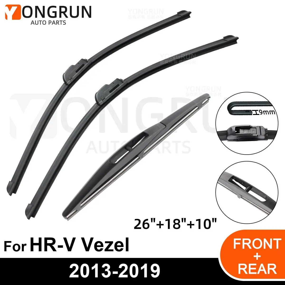 Car Windshield Windscreen Front Rear Wiper Blade Rubber Accessories For Honda HR-V Vezel 26