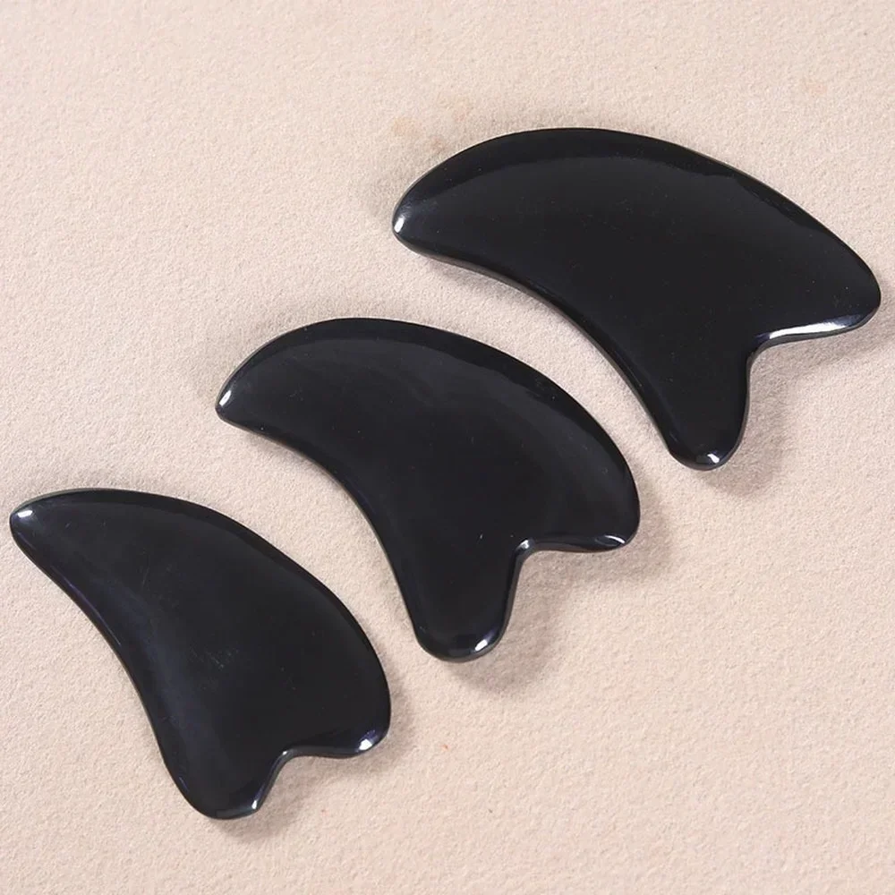 Facial and Neck Gua Sha Scraper Tool for Beauty SPA Massage, Skin Care, Fades Wrinkles and Spots, Natural Bian Stone