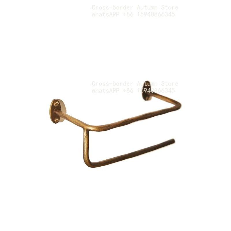 Golden bathroom and toilet wall-mounted paper roll storage rack tissue holder