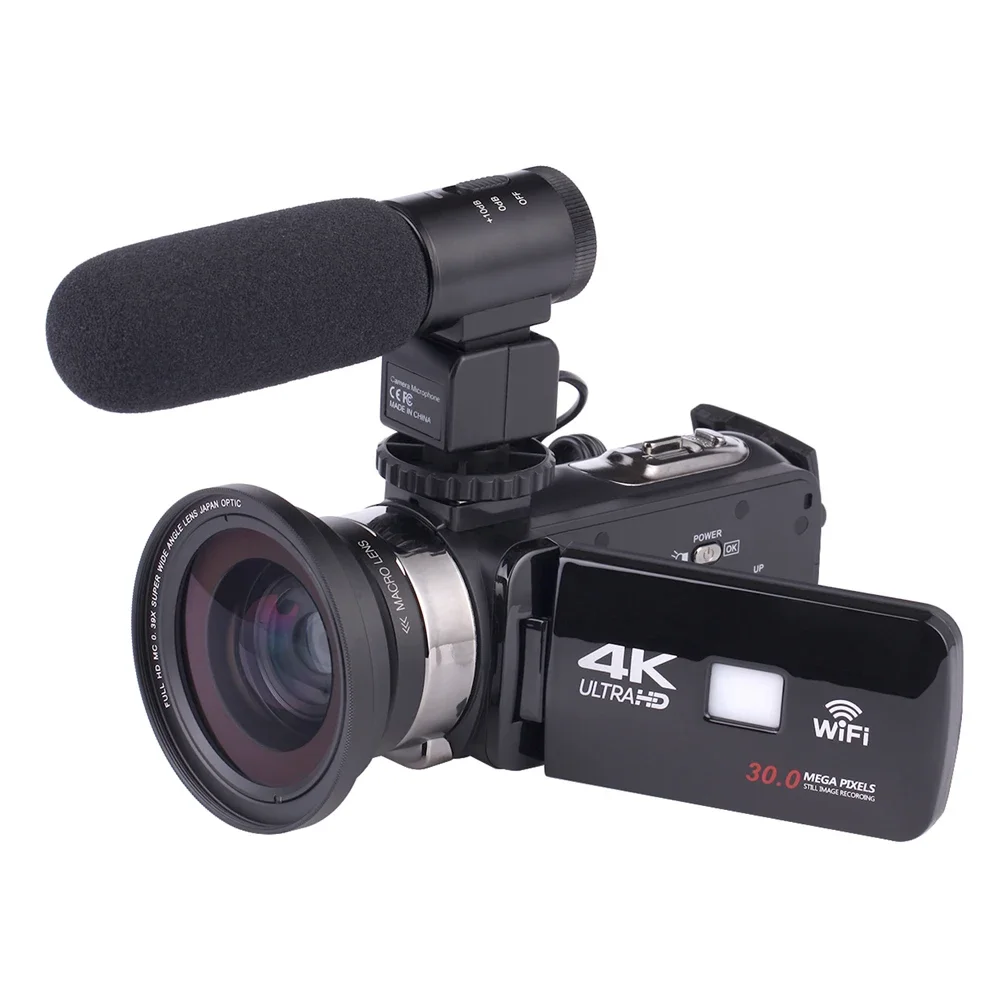 Caméra vidéo haute résolution 4K, caméscope HD 4K, n'aime, révélateur de sport, caméscope numérique