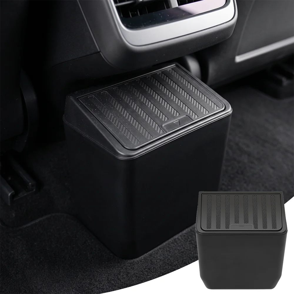 Car Rear Seat Storage Box Organizer Center Console Backseat Trash Bin Garbage Can Accessories For Tesla Model Y Juniper 2025