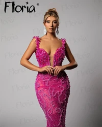 Fuchsia Spaghetti Straps Prom Dresses Long Mermaid Luxury Vestido De Festa De Casamento 2024 for Women فساتين سهرة