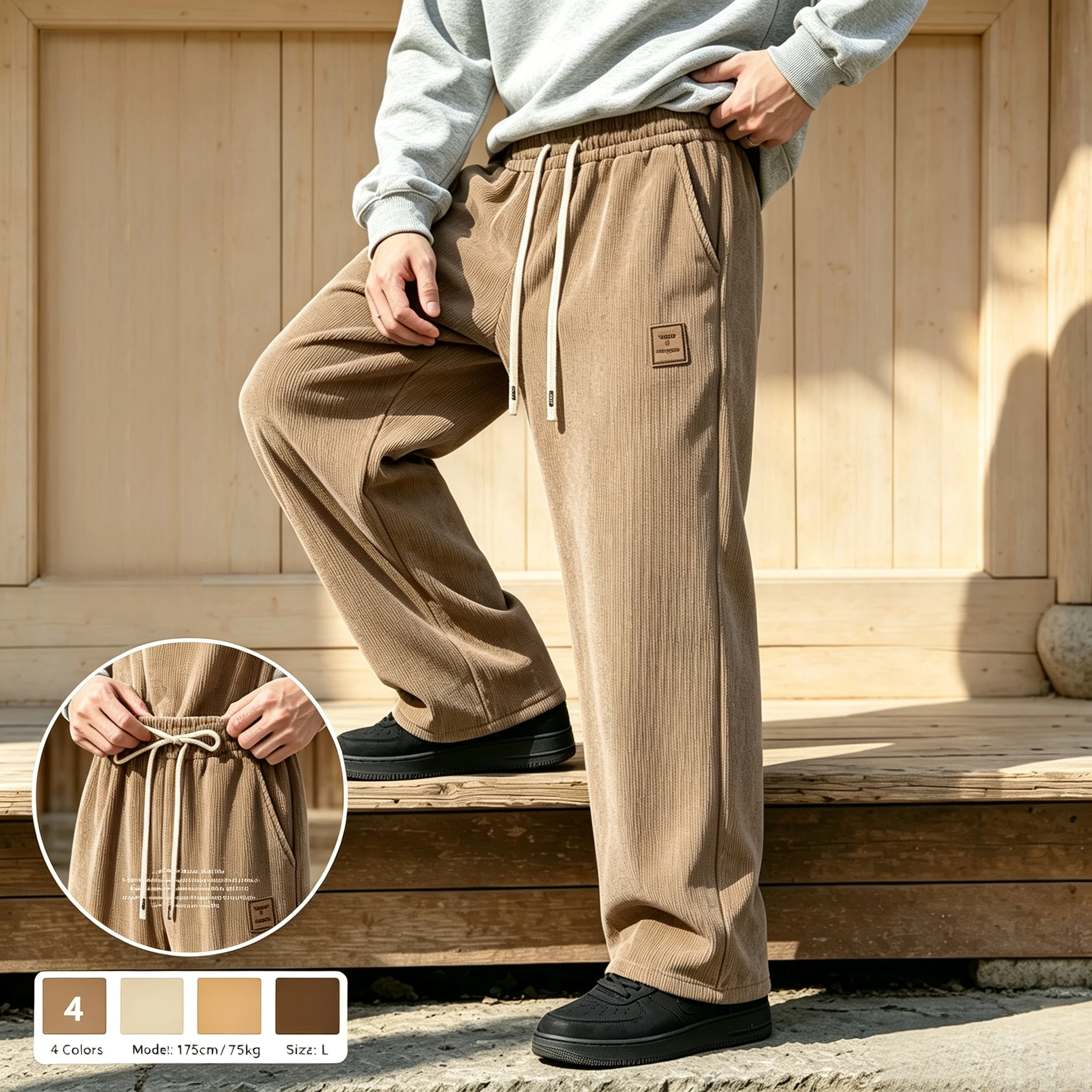 Herren Composite-Fleece Freizeithose, Kältehose, Arbeitskleidung, Jogginghose und Sweatpants für Männer – Detail 7