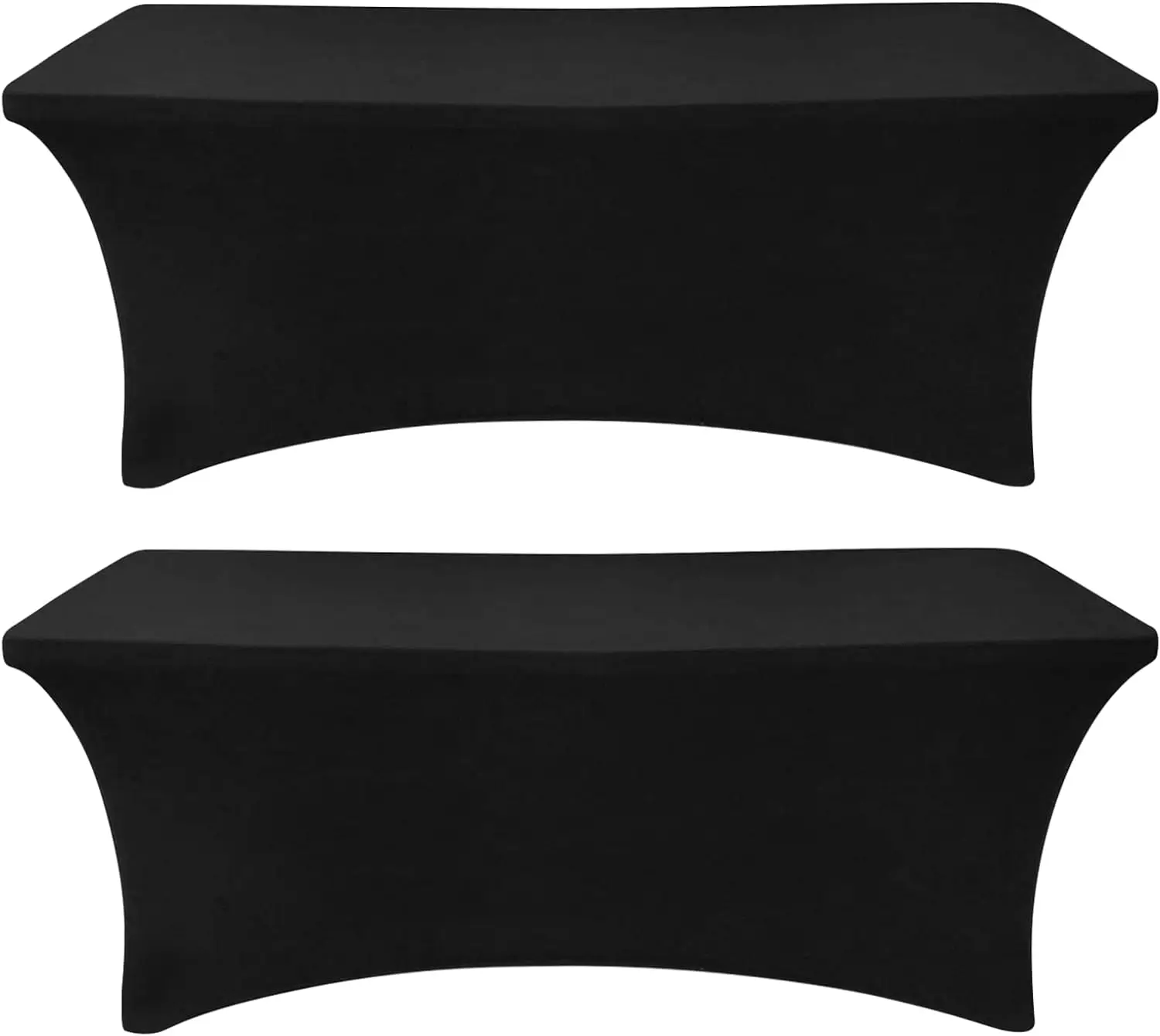 

4/6/8FT Spandex Table Cover Black Fitted Rectangular Tablecloth Stretchable Fabric Lycra Tablecloth 6 ft Wrinkle-Free 2 Pcs