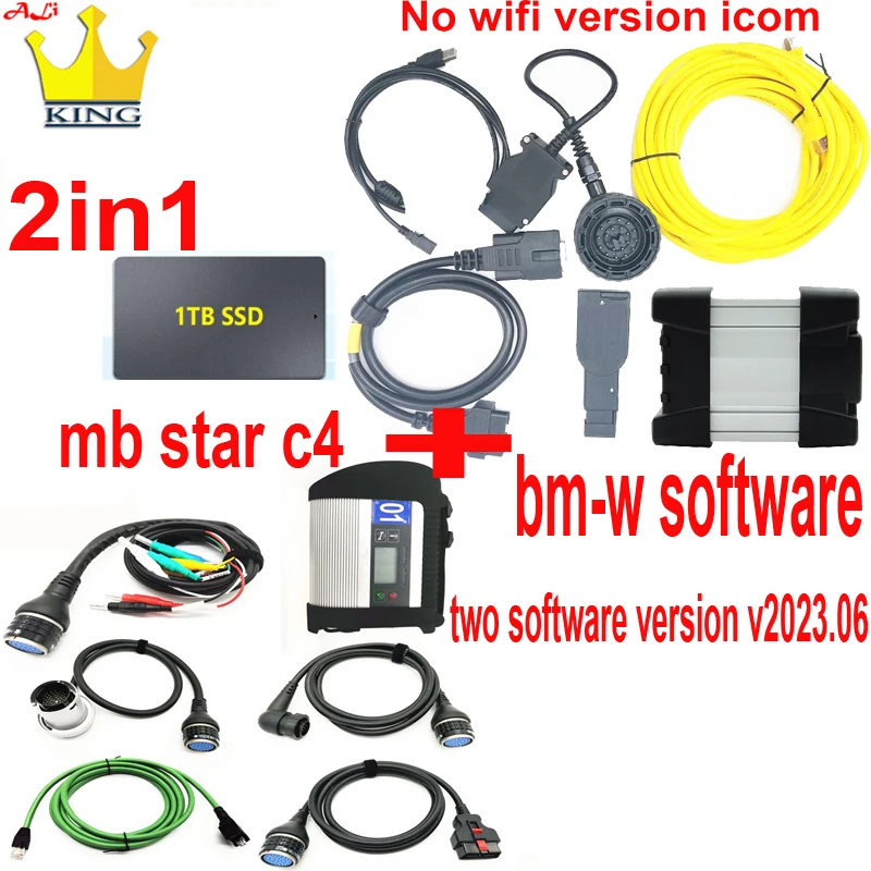 2in1 Mb Star C4 wifi SD Connect c4 Multiplexer WITH icom next preinstalled two software in 1TB SSD diagnostic Tool  obd2 scanner