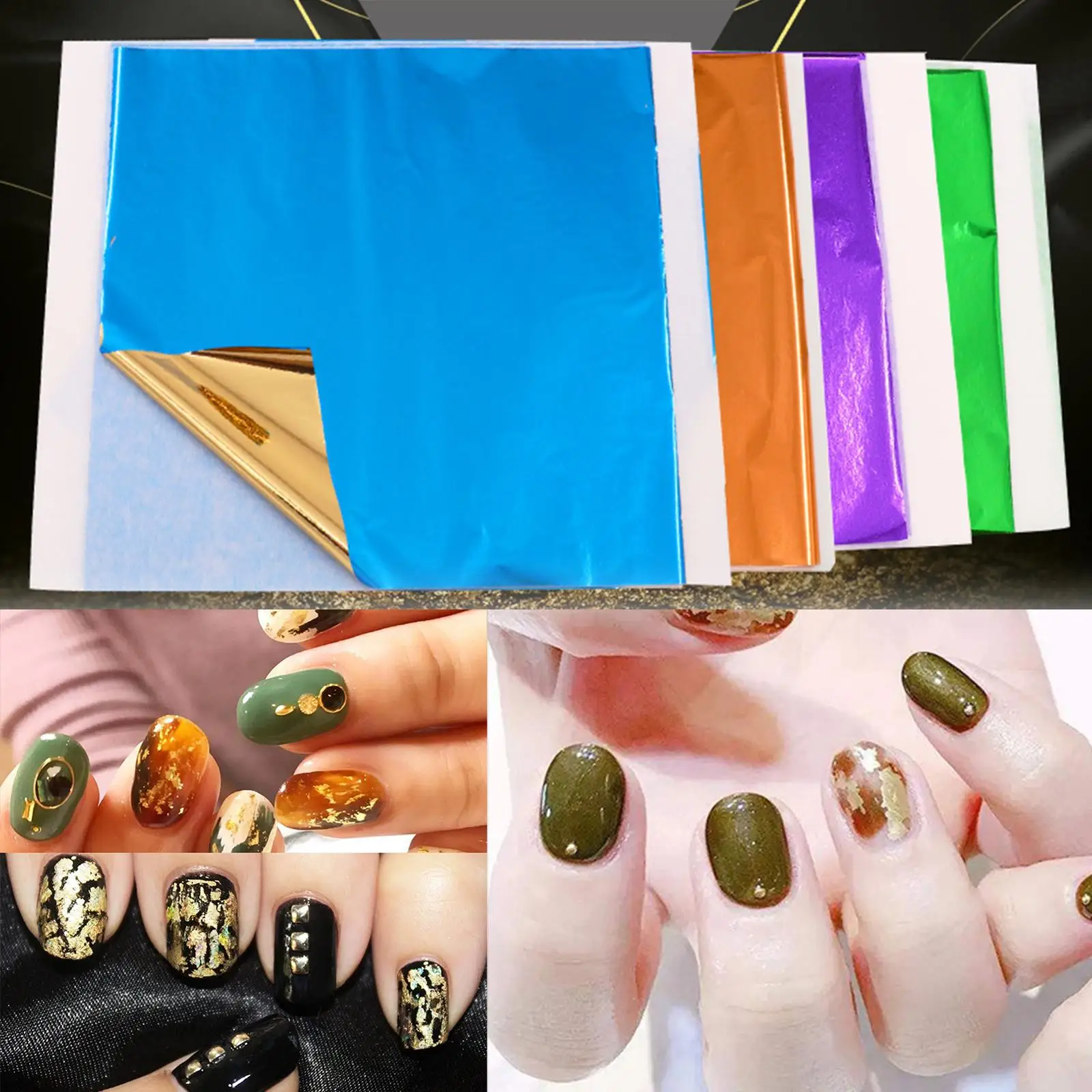 100x DIY Sheet Imitation Paper for Crafting 5.51 by 5.12 Inches Nail Decoration Decoration Nail Painting