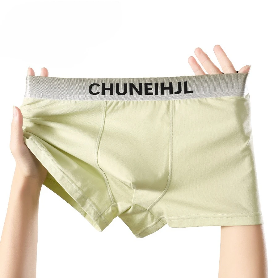 New Cotton Men's Underwear Solid Color Mid-rise Men's Plus Size Breathable Men's Boxers Panties Трусы Мужские