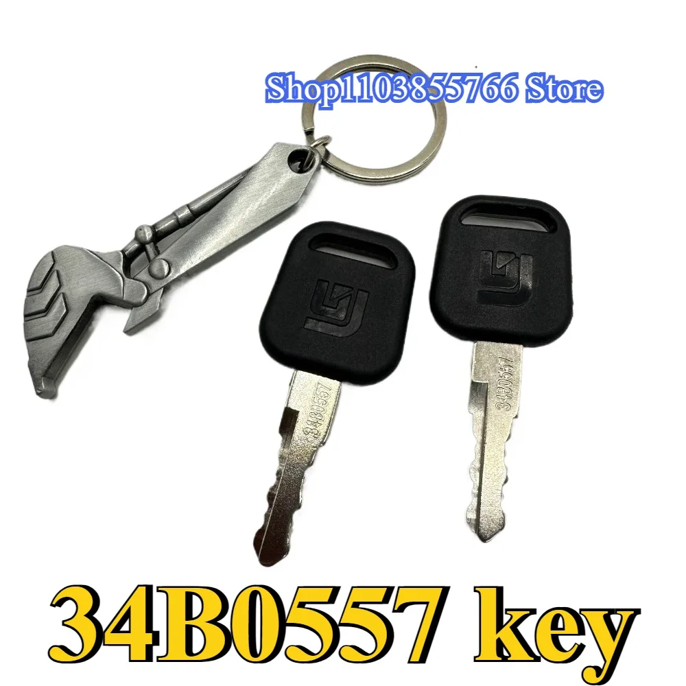 

2PCS 34B0557 Keys with bottle opener keychain For Liugong 906/908/915/920/922/925C D E Ignition Excavator and Heavy Equipment