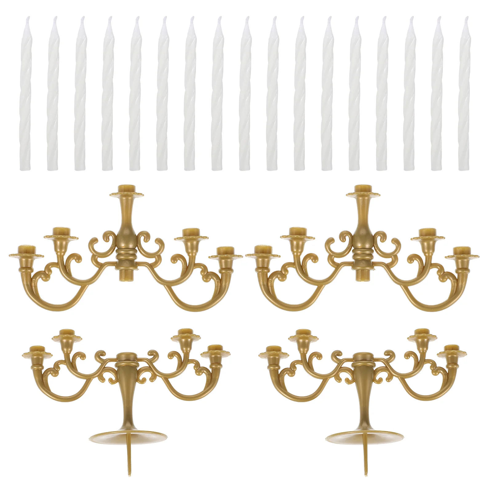 

2pcs Cake Topper Candleabra Reusable Food Picks For Birthday Wedding Cake Decorations Candlestick Holders Candelabra Decorating