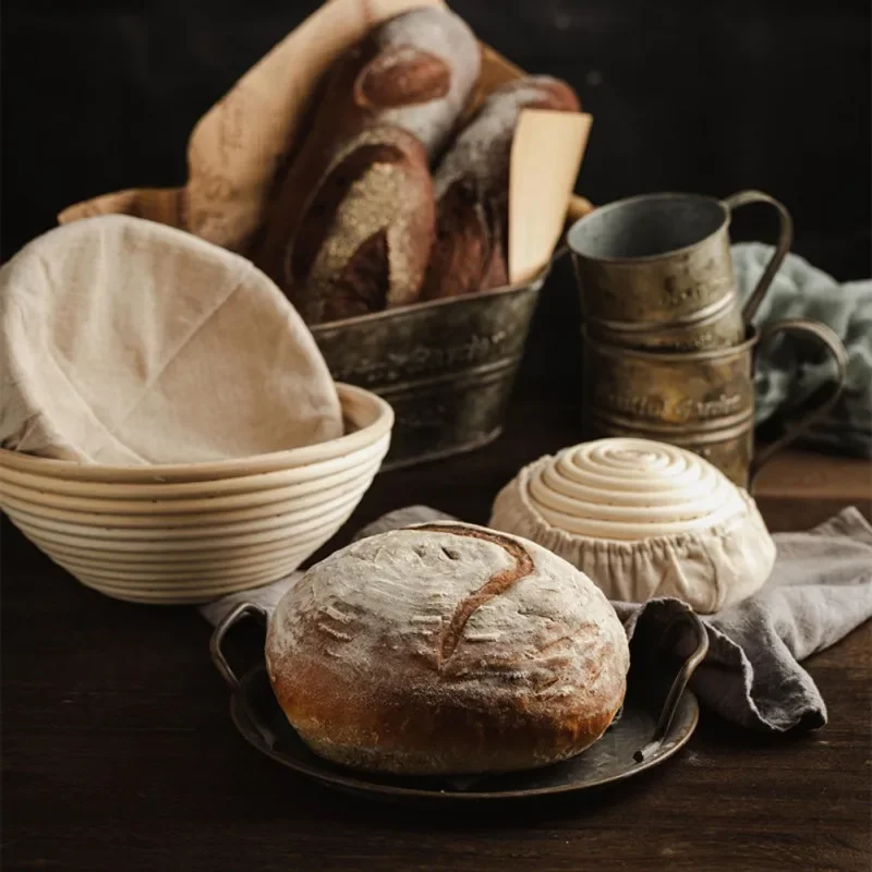 Cestas ovaladas para masa Banneton Brotform Dougn, cestas a prueba de pan de ratán, cesta de masa fermentación de mimbre