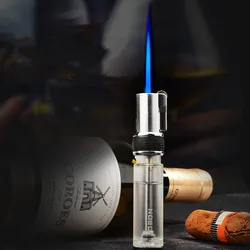 JOBON Blue Flame Butane Gas Lighter Visual Gas Warehouse Fire Adjustment Grinding Wheel Windproof Torch Flame Jet Turbo Lighter