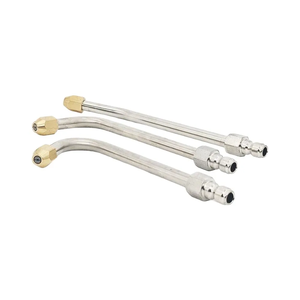 3 Piece Stainless Steel Pressure Washer Nozzle Set 30 Degree 90 Degree U Bend for Residential and Commercial Use