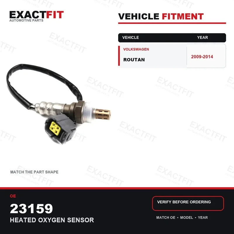 Heated Oxygen O2 Lambda Sensor for Volkswagen Routan 2009-2014 OE 7B0906262A 56029049AA NTK 23159 4-Pin Direct Fit 1PC