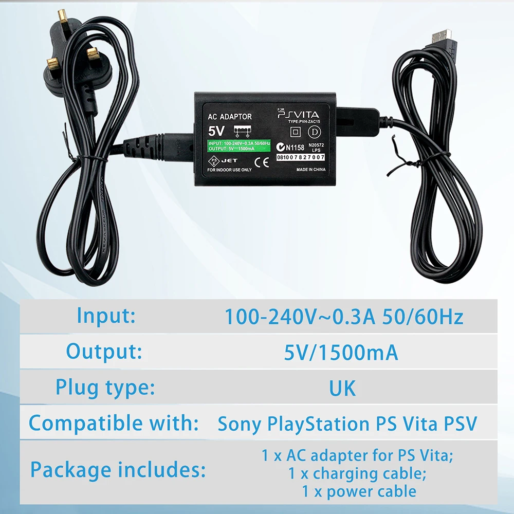 OSTENT 5V zasilacz sieciowy ładowarka ścienna do domu przewód zasilający do Sony PlayStation PS Vita PSV kabel ładujący ue/US/UK wtyczka