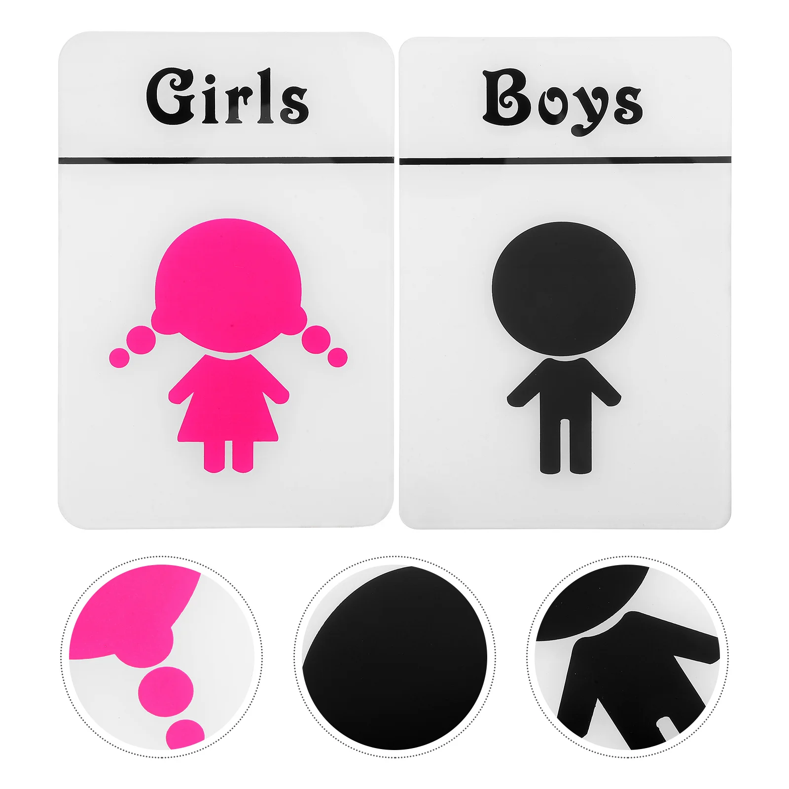 

1Pair Self Adhesive Kids Bathroom Signs Kindergarten Daycare Children's Room Gender Identification Toilet Door Label Funny