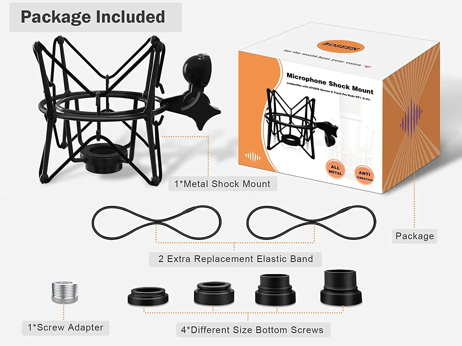 Microphone Shock Mount Mic Holder - Anti Vibration Spider Shocstand of KY-12 is adopted with aluminum alloy, light but st