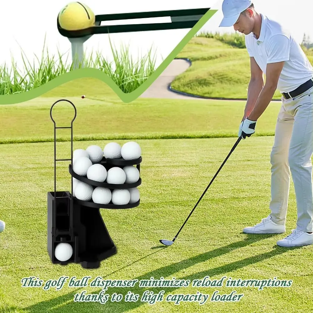 3D Printed Golf Ball Launcher Set Foot Pedal Control 25-Ball Capacity Automatic Golf Ball Dispenser Non-powered Automatic Tee Up