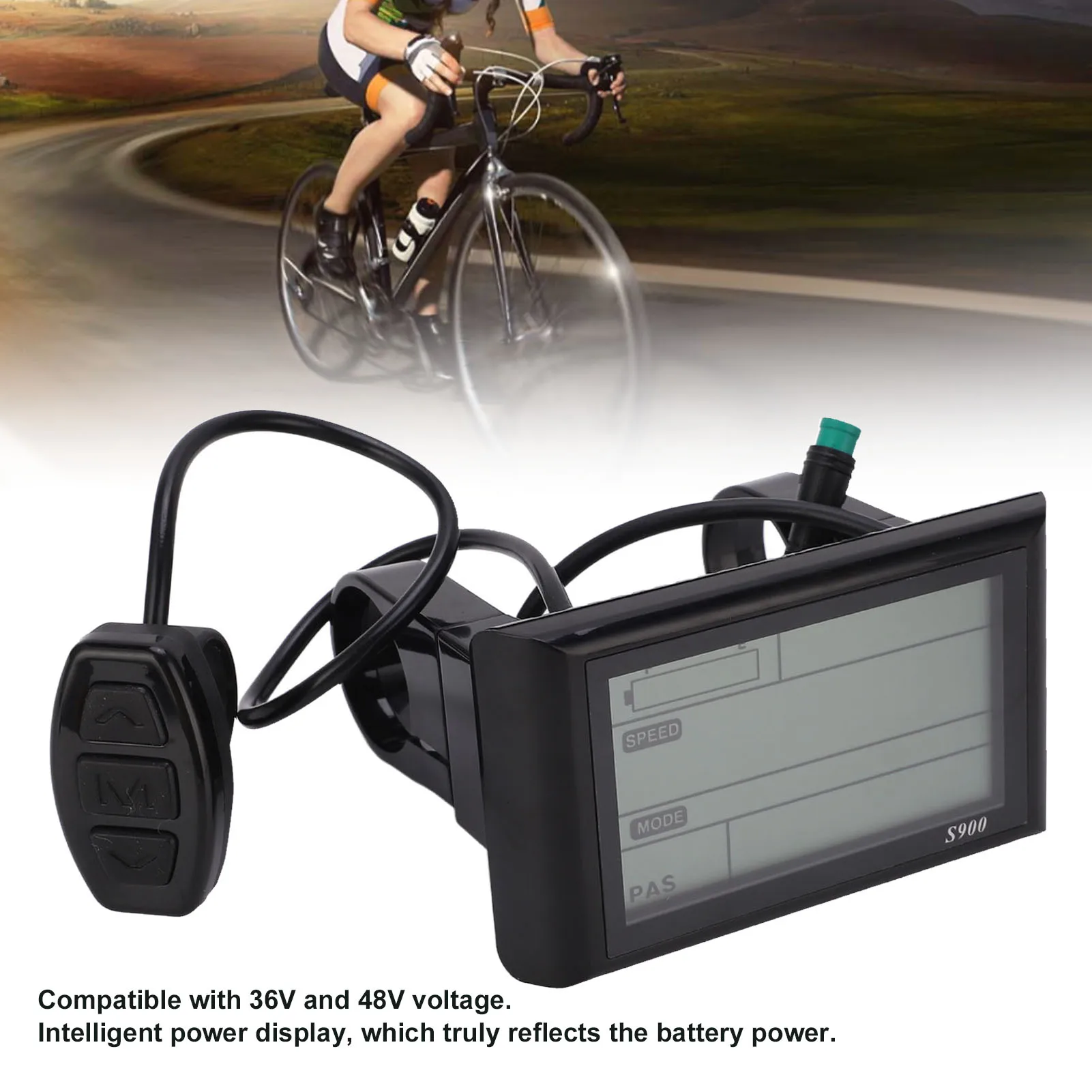 

Electric Bike LCD Display Multi Function LCD Display Panel Easy Operate DIY Waterproof Plastic 36V 48V for Electric Scooter