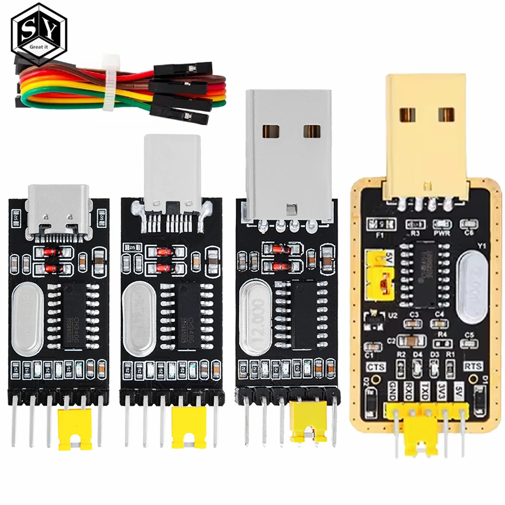 UART-TTL USB Adapter für 3,3V und 5V mit CH340G Konverter und Jumperkabel kompat UART-TTL USB Adapter für 3,3V und 5V mit CH340G Konverter und Jumperkabel kompat