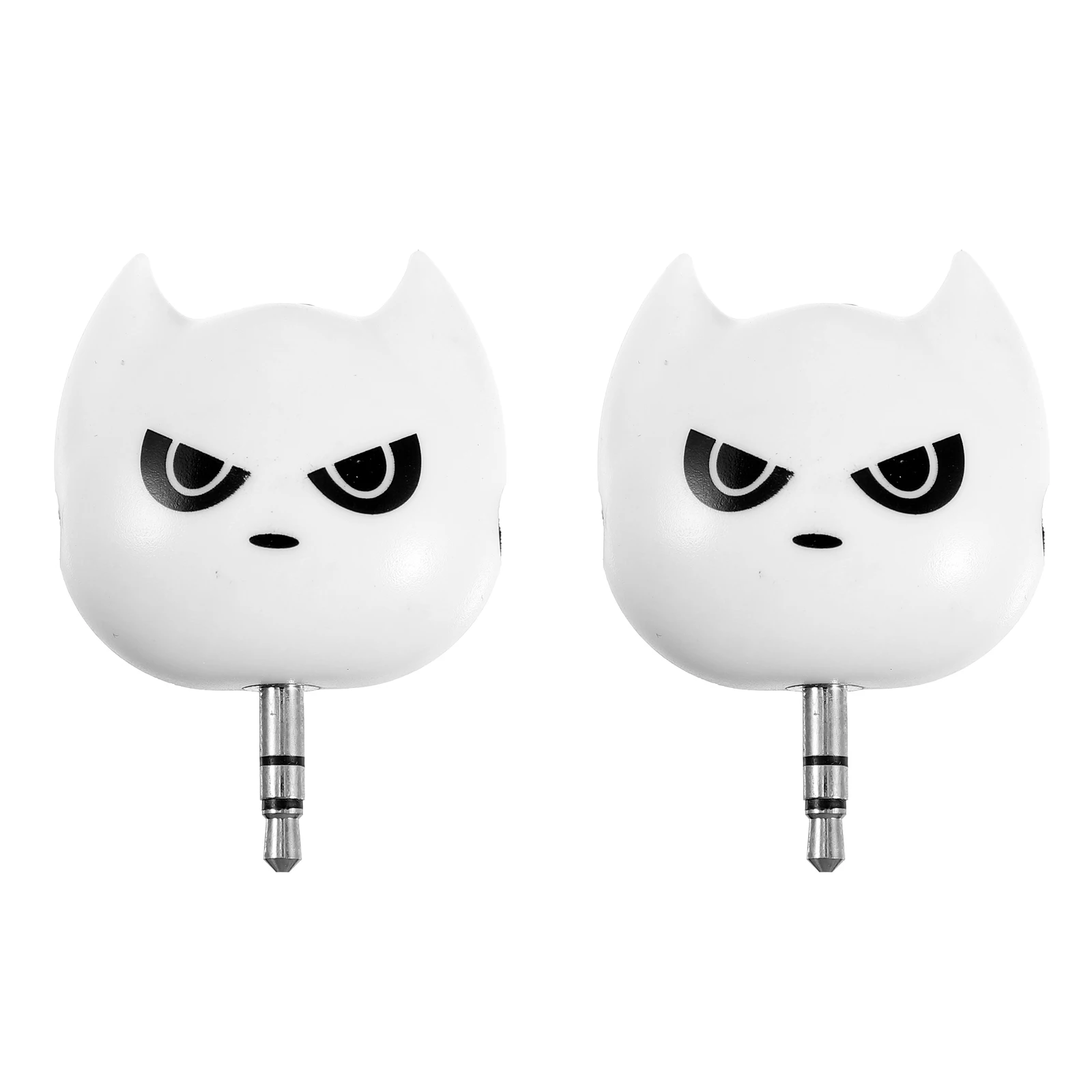 

2 Pcs Headphone Sharing Device 3-way Audio Adapter Plastic Splitter Mini Earphone Accessories Cat Design Travel Friendly