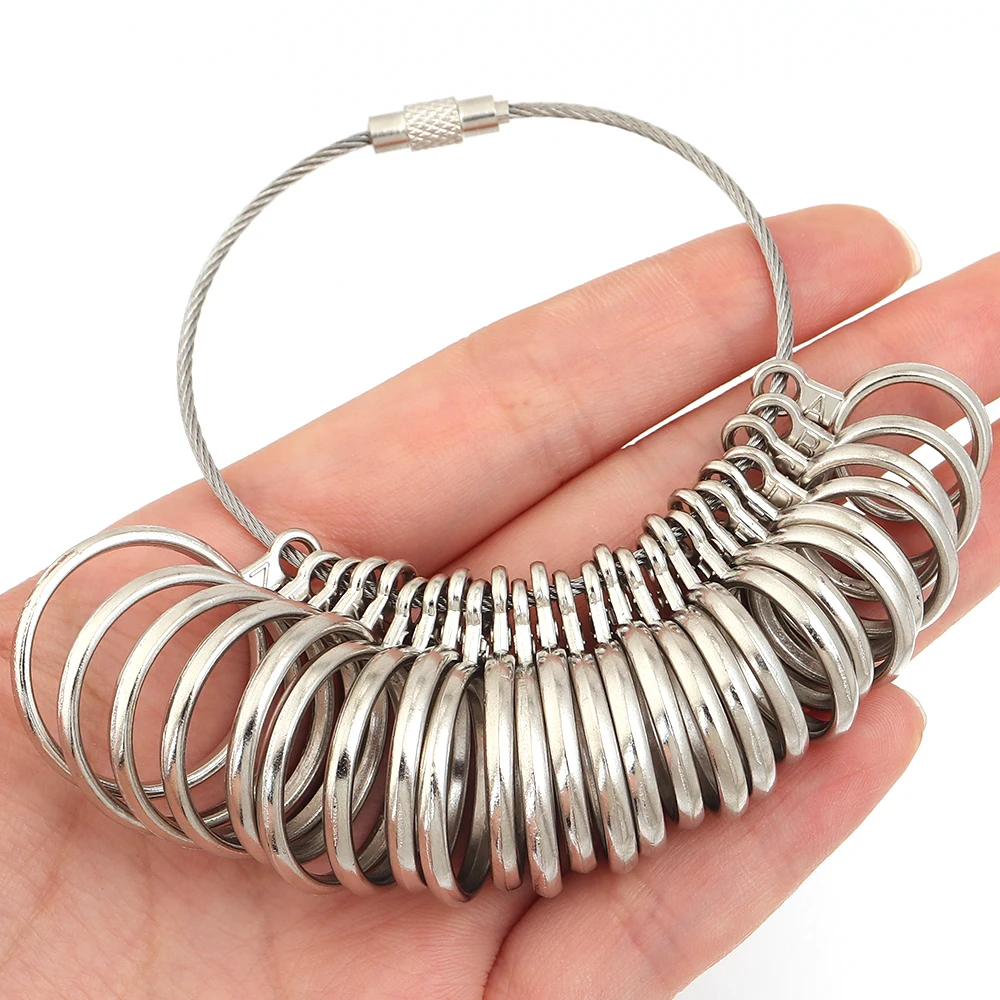 1pc Zinc Alloy Ring Sizer Gauge Set Standard Finger Size Rings US UK EU HK Size Measuring Loops Jewelry Making Measurement Tool