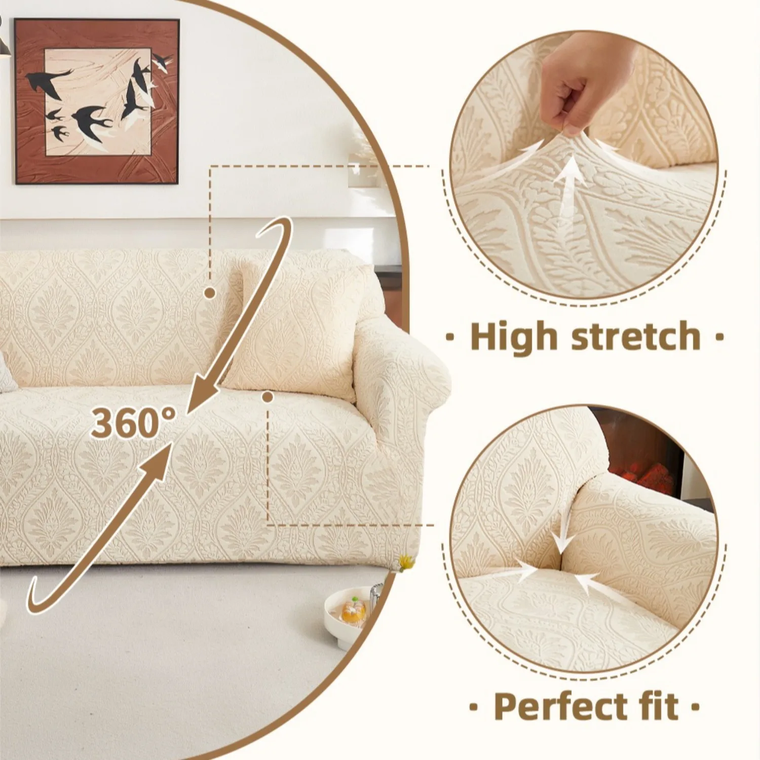 1/2/3/4/5 Seater Couch Cover Sofa Covers Versatile Furniture Protection Slipcover Living Room Elastic Jacquard Sofa Cover 쇼파 커버