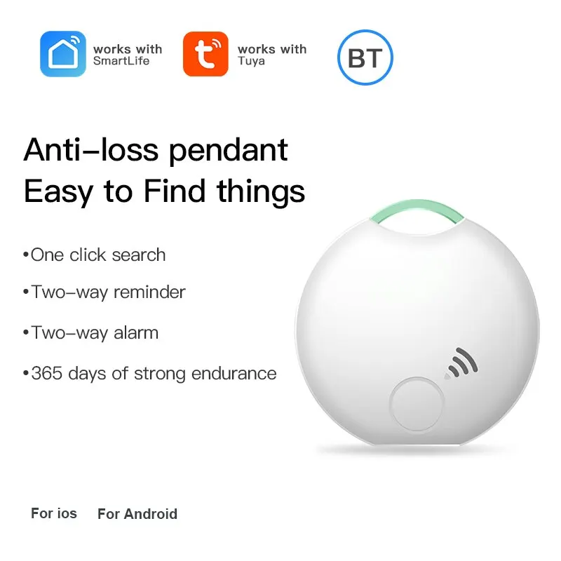 Smart Life Mini Tag Anti Lose Alarm Tuya Wireless Bluetooth Tracker Child Bag Wallet Key Pet Finder Cats Dog Locator